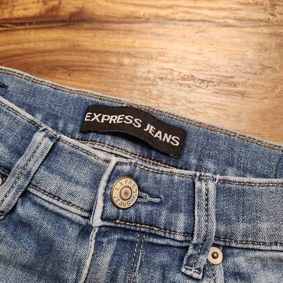 Express Blue Skinny Jeans Size 2 Regular - Picture 3 of 7